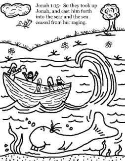 Jonah And The Whale Coloring Pages